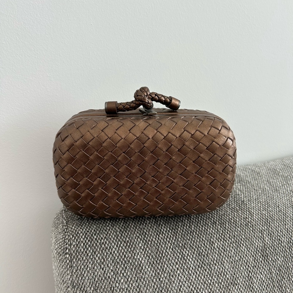 Elegant Brown Woven Clutch